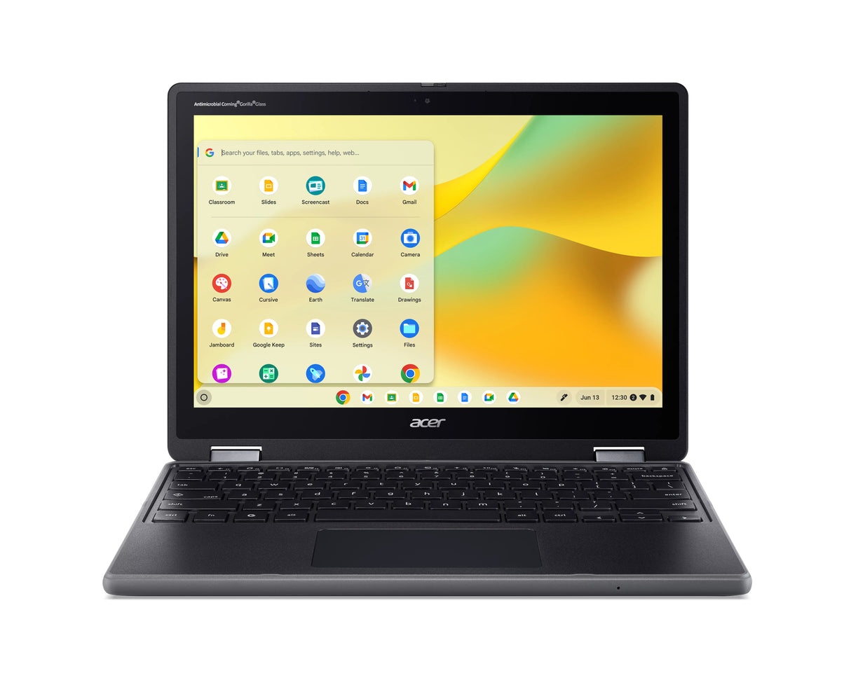 Acer Chromebook R857TN-C1LD Intel® N N150 31 cm (12.2") Touchscreen WUXGA 8 GB LPDDR5x-SDRAM 64 GB Flash Wi-Fi 7 (802.11be) ChromeOS Black - NX.JHWAA.003