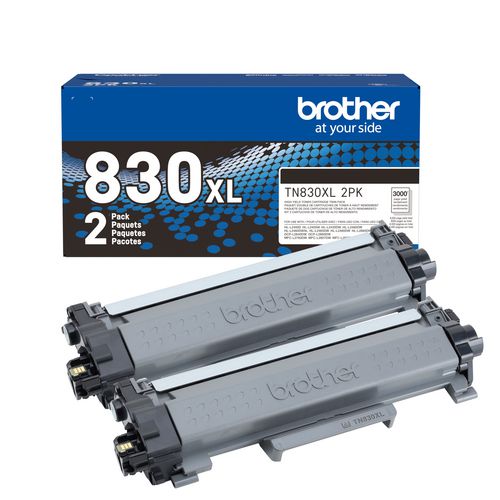 BROTHER TN830XL High-Yield Toner, 3,000 Page-Yield, Black, 2/Pack - TN830XL2PK