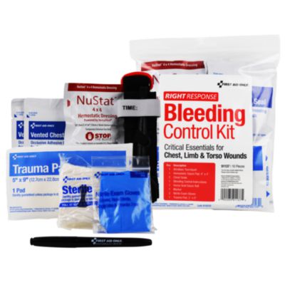 Critical Essentials Bleeding Control Kit for Limb, Chest and Torso Wounds, 11 Pieces, Plastic Bag - 91137