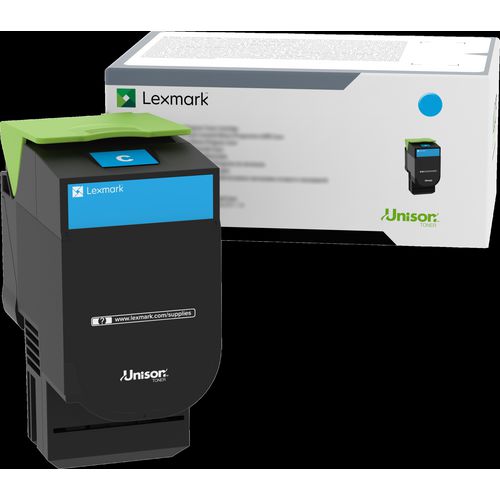 LEXMARK  High-Yield Toner, 3,000 Page-Yield, Cyan - 70C0HCG