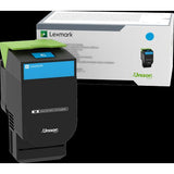 LEXMARK  High-Yield Toner, 3,000 Page-Yield, Cyan - 70C0HCG
