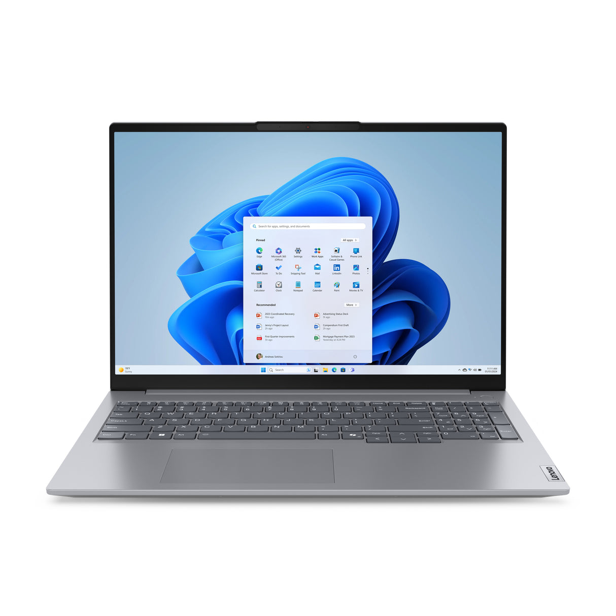 Lenovo ThinkBook 16 G7 ARP AMD Ryzen™ 5 7535HS Laptop 40.6 cm (16") WUXGA 8 GB DDR5-SDRAM 256 GB SSD Wi-Fi 6 (802.11ax) Windows 11 Pro US English Grey - 21MW0001US LENOVO