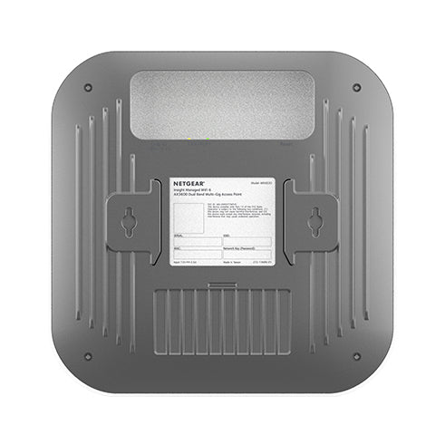 NETGEAR Insight Cloud Managed WiFi 6 AX3600 Dual Band Access Point (WAX620) 3600 Mbit/s White Power over Ethernet (PoE) - WAX620-100NAS