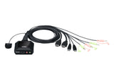 ATEN 2-Port USB 4K HDMI Cable KVM Switch with Remote Port Selector - CS22H
