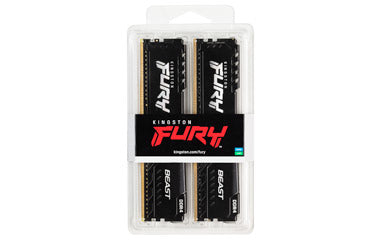 Kingston Technology FURY Beast 64GB 3200MT/s DDR4 CL16 DIMM (Kit of 2) Black - KF432C16BBK2/64