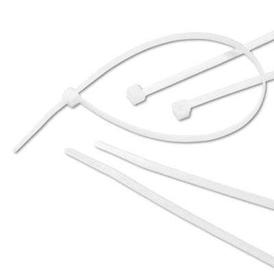 Nylon Cable Ties, 11 x 0.19, 50 lb, Natural, 500/Pack - 22300 FELLOWES