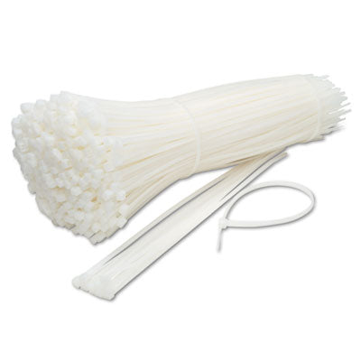 Nylon Cable Ties, 11 x 0.19, 50 lb, Natural, 500/Pack - 22300 FELLOWES