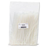 Nylon Cable Ties, 11 x 0.19, 50 lb, Natural, 500/Pack - 22300 FELLOWES