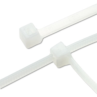 Nylon Cable Ties, 11 x 0.19, 50 lb, Natural, 500/Pack - 22300