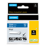 DYMO Rhino Industrial Vinyl Labels | 19 mm x 5.5 m | White Print on Blue | Self-Adhesive | for LabelManager & Rhino Label Makers - 1805417
