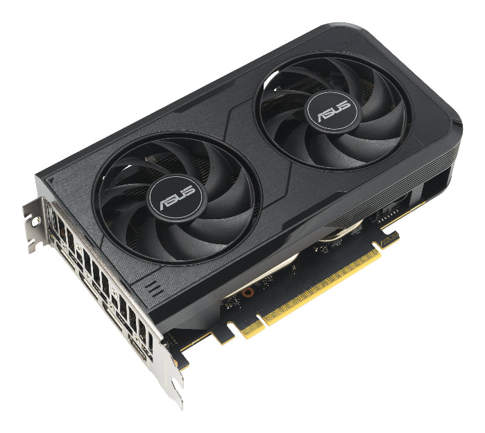Asus graphics card with dual fans on a white background