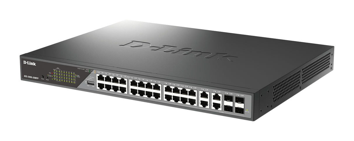 D-Link DSS-200G-28MPP network switch Managed L2 Gigabit Ethernet (10/100/1000) Power over Ethernet (PoE) 1U Grey - DSS-200G-28MPP D-LINK
