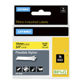 DYMO Rhino Industrial Flexible Nylon Labels | 19 mm x 3.5 m | Black Print on Yellow | Self-Adhesive | for Rhino & LabelManager Label Makers - 18491
