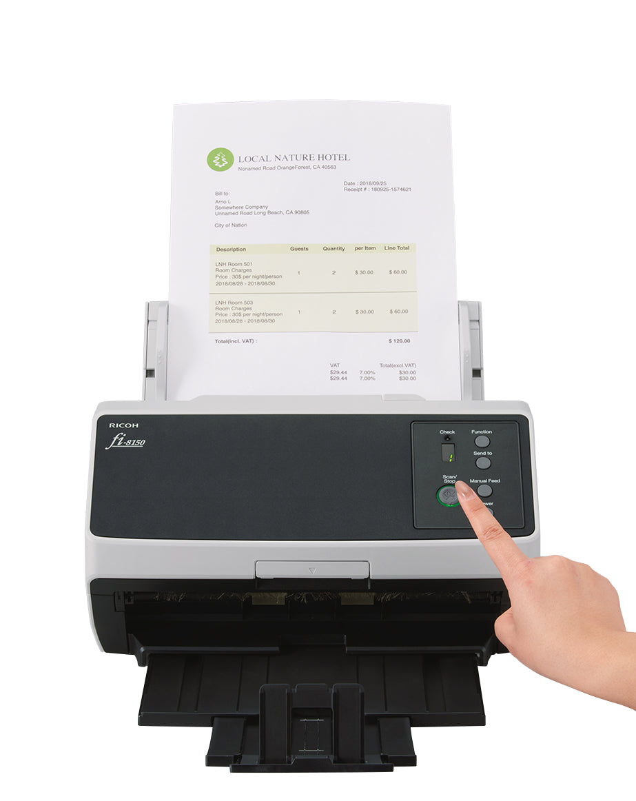 Ricoh FI-8150 ADF + Manual feed scanner 600 x 600 DPI A4 Black, Grey - PA03810-B105
