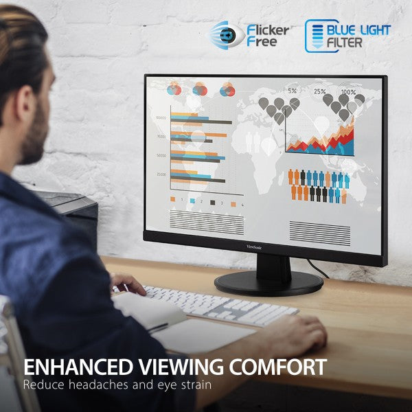 Viewsonic VA2247-MH computer monitor 55.9 cm (22") 1920 x 1080 pixels Full HD LED Black - VA2247-MH