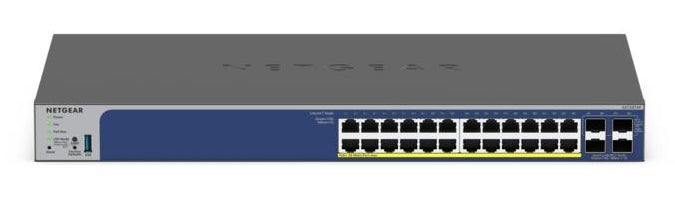NETGEAR 28-Port PoE Gigabit/10G Stackable Smart Switch (GS728TXP) - GS728TXP-300NAS