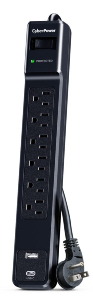 CyberPower 6 Outlet Surge Strip With USB - CSP604UC