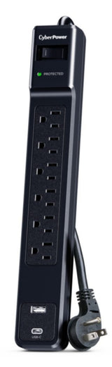 CyberPower 6 Outlet Surge Strip With USB - CSP604UC