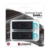 Kingston Technology DataTraveler ® Exodia (Black + Teal) 2 Pieces - USB 3.2 Flash Drive - DTX/64GB-2P