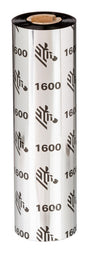 Zebra Wax Ribbon, 110mmx70m (4.33inx229ft), 1600; Standard, 12mm (0.5in) core, 24/Ctn - 01600GS11007 ZEBRA