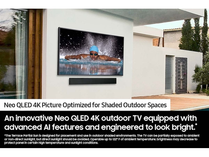 Samsung The Terrace QN75LST7DAFXZA TV 190.5 cm (75") 4K Ultra HD Smart TV Wi-Fi Black 2000 cd/m² - QN75LST7DAFXZA