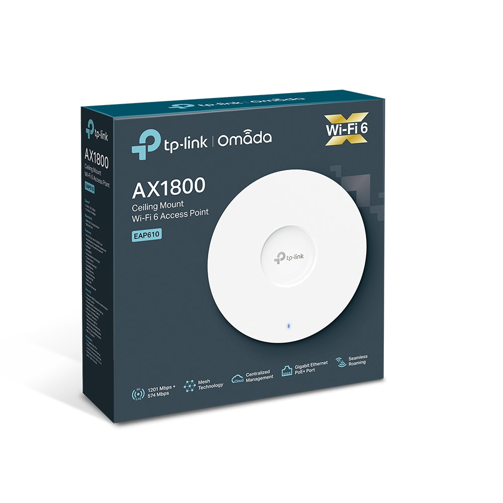 TP-Link Omada AX1800 Wireless Dual Band Ceiling Mount Access Point - EAP610