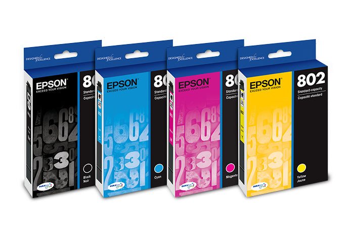 Epson (802) High Capacity DuraBrite Ultra Black and Color Ink Cartridge Pack - T802XL-BCS EPSON