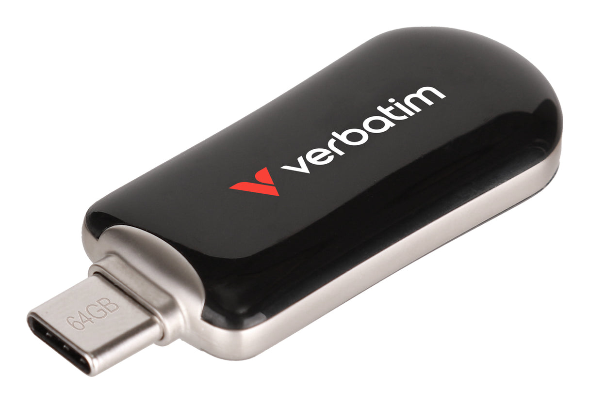 Verbatim Plectra USB-C Flash Drive Black 64GB - 30224