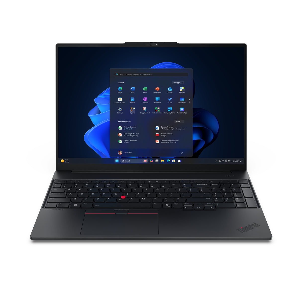 Lenovo ThinkPad E16 Gen 3 (Intel) Intel Core 7 240H Laptop 40.6 cm (16") WUXGA 16 GB DDR5-SDRAM 512 GB SSD Wi-Fi 6E (802.11ax) Windows 11 Pro US English Black - 21TF003FUS
