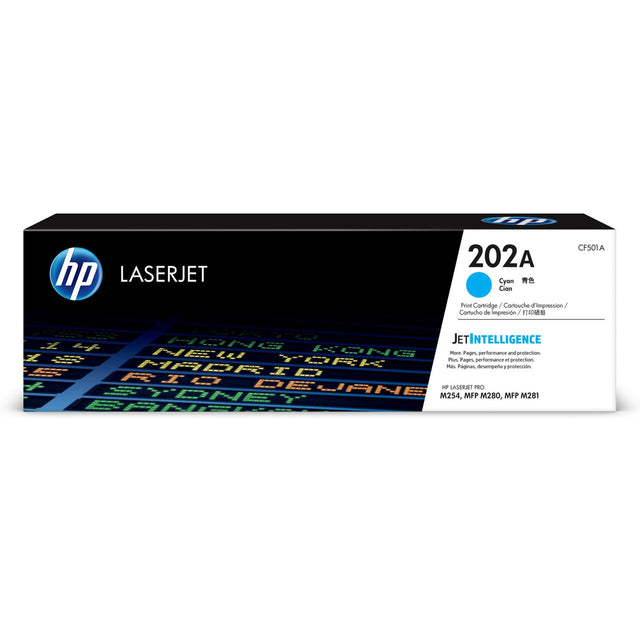 HP 202A Cyan Original LaserJet Toner Cartridge CF501A