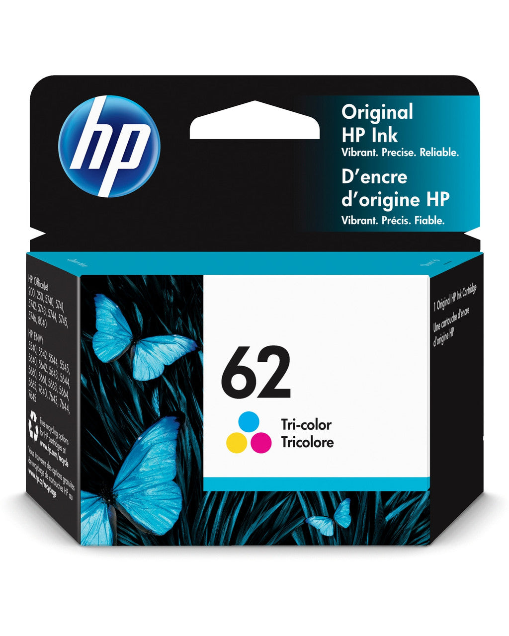 HP 62 Tri-color Original Ink Cartridge C2P06AN#140