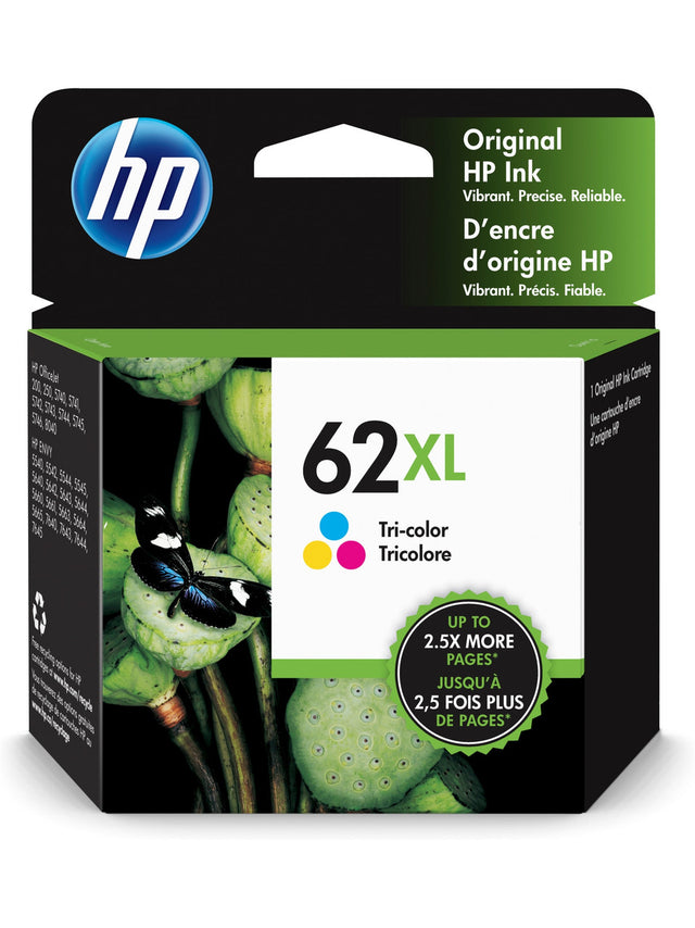 HP 62XL High Yield Tri-color Original Ink Cartridge C2P07AN#140