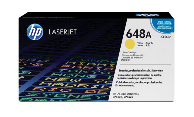 HP 648A Yellow Original LaserJet Toner Cartridge CE262A