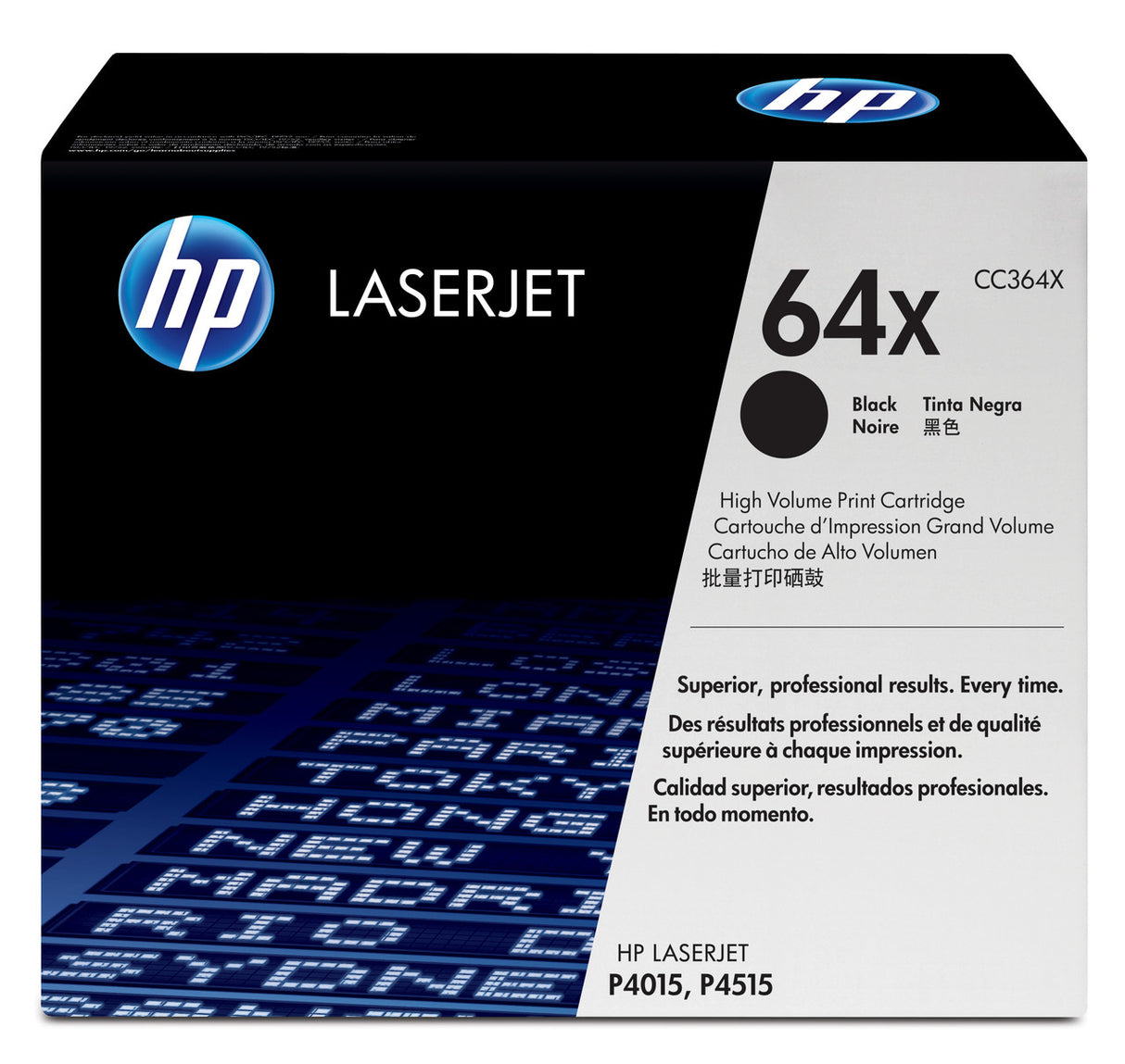 HP 64X High Yield Black Original LaserJet Toner Cartridge CC364X