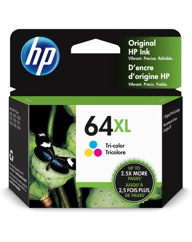 HP 64XL High Yield Tri-color Original Ink Cartridge N9J91AN#140