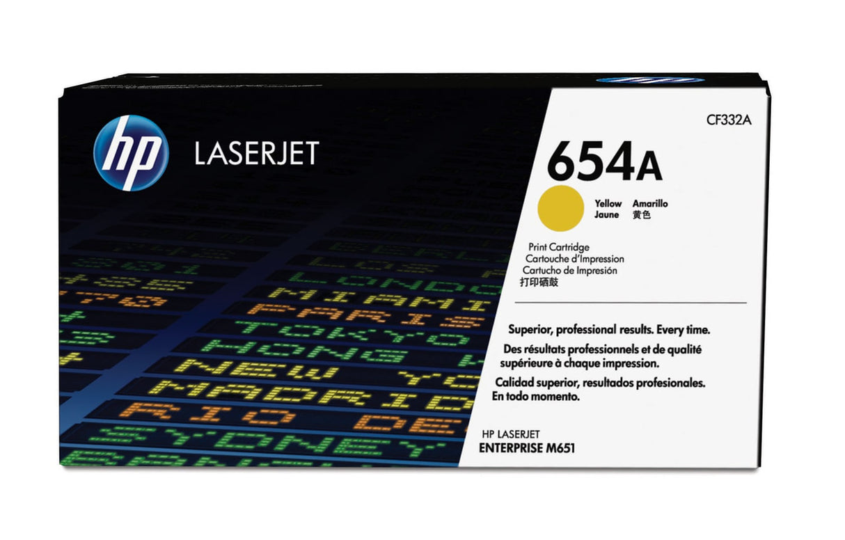 HP 654A Yellow Original LaserJet Toner Cartridge CF332A