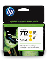 HP 712 3-pack 29-ml Yellow DesignJet Ink Cartridge 3ED79A