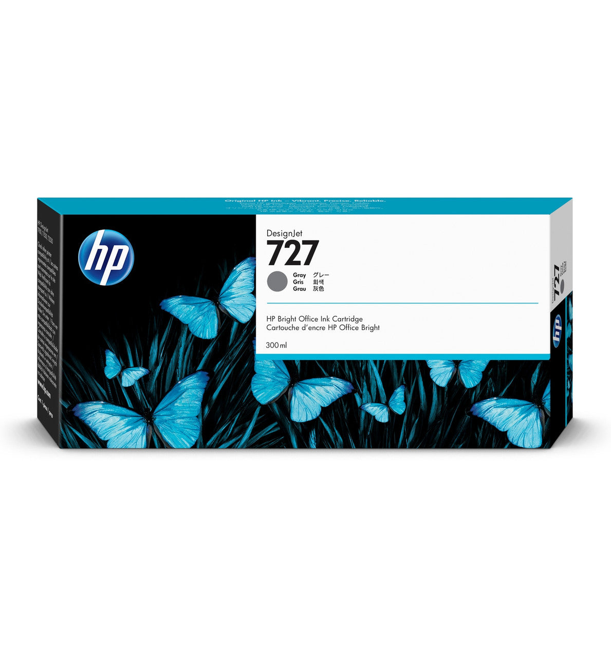 HP 727 300-ml Gray DesignJet Ink Cartridge F9J80A