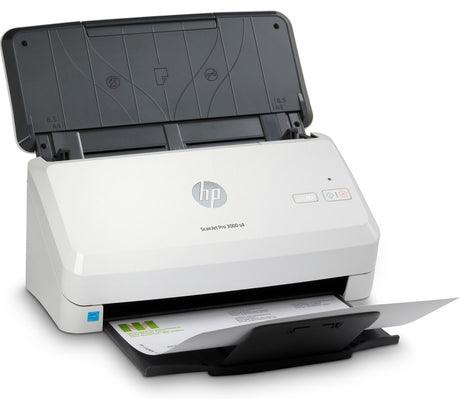 HP ScanJet Pro 3000 s4 Scanner; Scan speed 40 ppm/80 ipm (@300 ppi BWGC); Max Resolution: ADF 600 x 600 ppi optical, ADF 1200 x 1200 ppi software; Up to 4,000 pages per daily duty cycle; Button only 6FW07A#BGJ