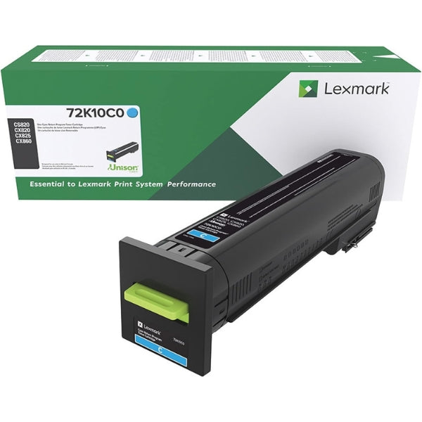 Lexmark Cyan Toner Cartridge Return Program Yield 8,000 Pages - 72K10C0