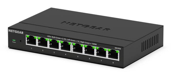 NETGEAR MS308 Unmanaged 2.5G Ethernet (100/1000/2500) Black - MS308-100NAS