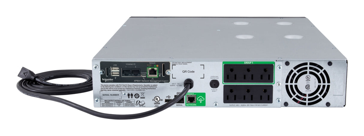 APC SMT1500RM2UCNC uninterruptible power supply (UPS) Line-Interactive 1.44 kVA 1000 W 6 AC outlet(s) - SMT1500RM2UCNC APC