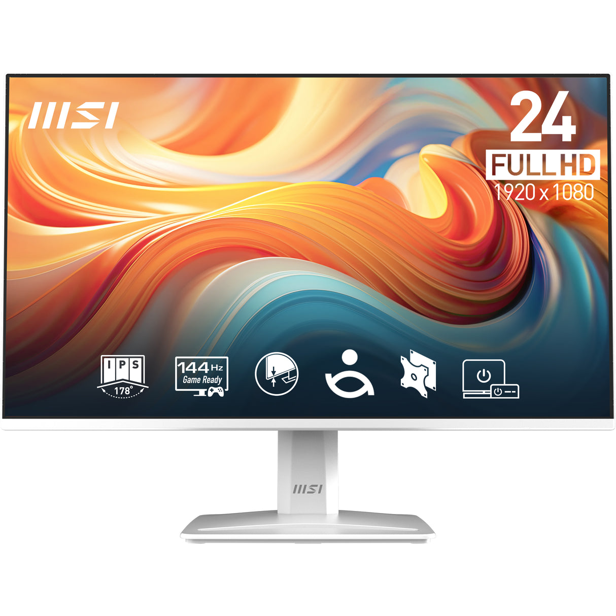 MSI Pro MP243W E14 computer monitor 60.5 cm (23.8") 1920 x 1080 pixels Full HD LCD White - PROMP243WE14