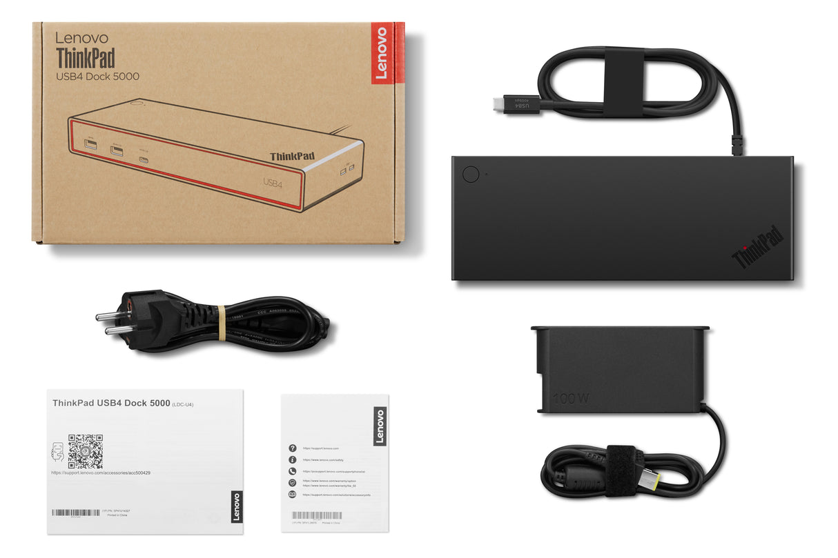 Lenovo ThinkPad USB4 Dock 5000 Wired Thunderbolt 4 Black - 40BF0100US