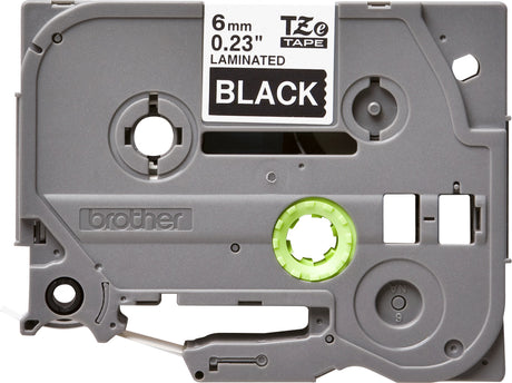 Brother 6mm (1/4") White on Black Laminated Tape (8m/26.2') (1/Pkg) - TZE315-OBSOLETE BROTHER