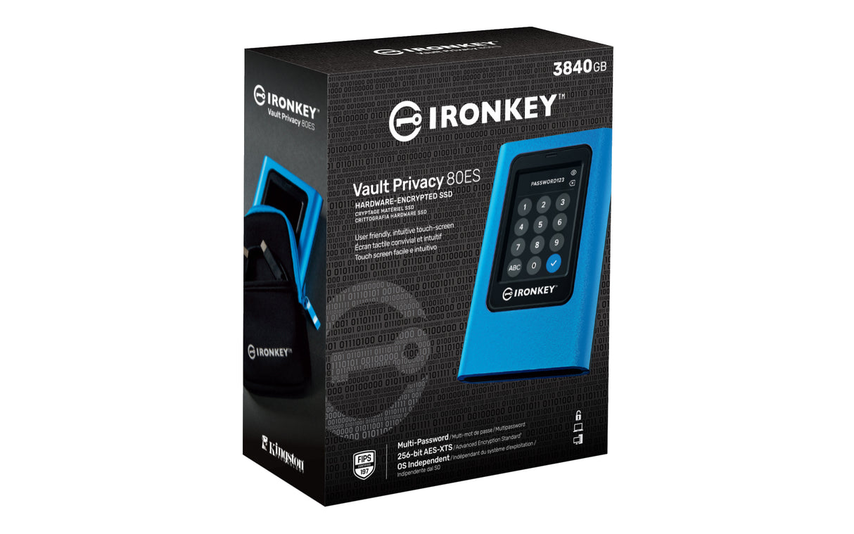 Kingston Technology IronKey 3840GB Vault Privacy 80 XTS-AES 256-bit Encrypted External SSD - IKVP80ES/3840G