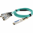 ADD-ON AddOn Fiber Optic Network Cable - 9.84 ft Fiber Optic Network Cable for Network Device, Transceiver - First End: 1 x QSFP28 Network - Male - Second End: 4 x SFP28 Network - Male - 100 Gbit/s - Black - 1 - TAA Compliant