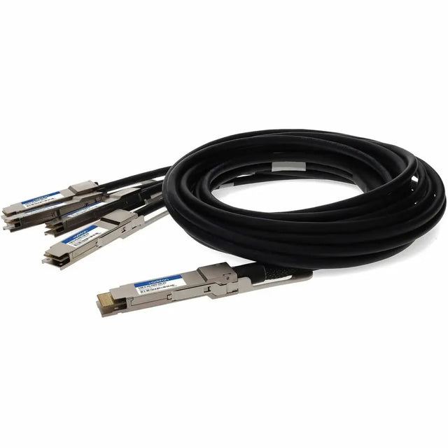 ADD-ON AddOn Twinaxial Network Cable - 6.56 ft Twinaxial Network Cable for Network Device, Transceiver, Switch, Server, Router - First End: 1 x QSFP-DD Network - Male - Second End: 4 x QSFP56 Network - Male ...  - CAB-D-4Q-400G-2M-AO