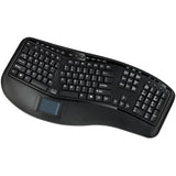 ADESSO Adesso 2.4GHz Wireless Ergonomic Touchpad Keyboard - Wireless Connectivity - RF - 30 ft - 2.40 GHz - USB Interface - 105 Key Previous Track, Next Track, Play/Pause, Volume Up, Volume Down, Mute, Forwa - WKB-4500UB