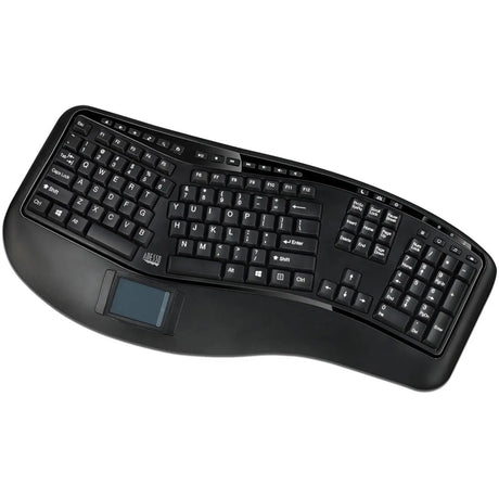 ADESSO Adesso 2.4GHz Wireless Ergonomic Touchpad Keyboard - Wireless Connectivity - RF - 30 ft - 2.40 GHz - USB Interface - 105 Key Previous Track, Next Track, Play/Pause, Volume Up, Volume Down, Mute, Forwa - WKB-4500UB
